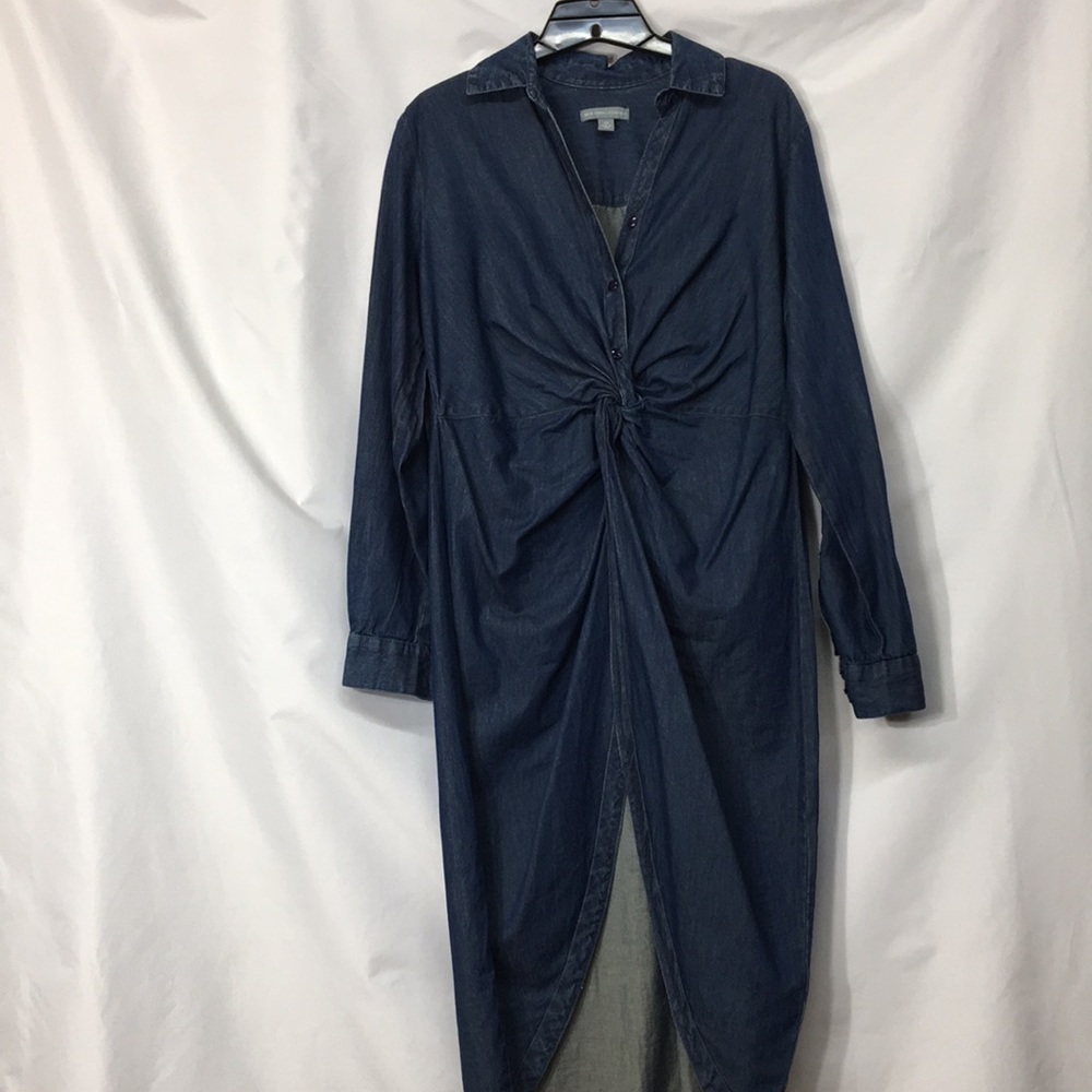 New York & Co Women’s Denim Twist Front Wrap Hem Dress Size XS Like-NEW
